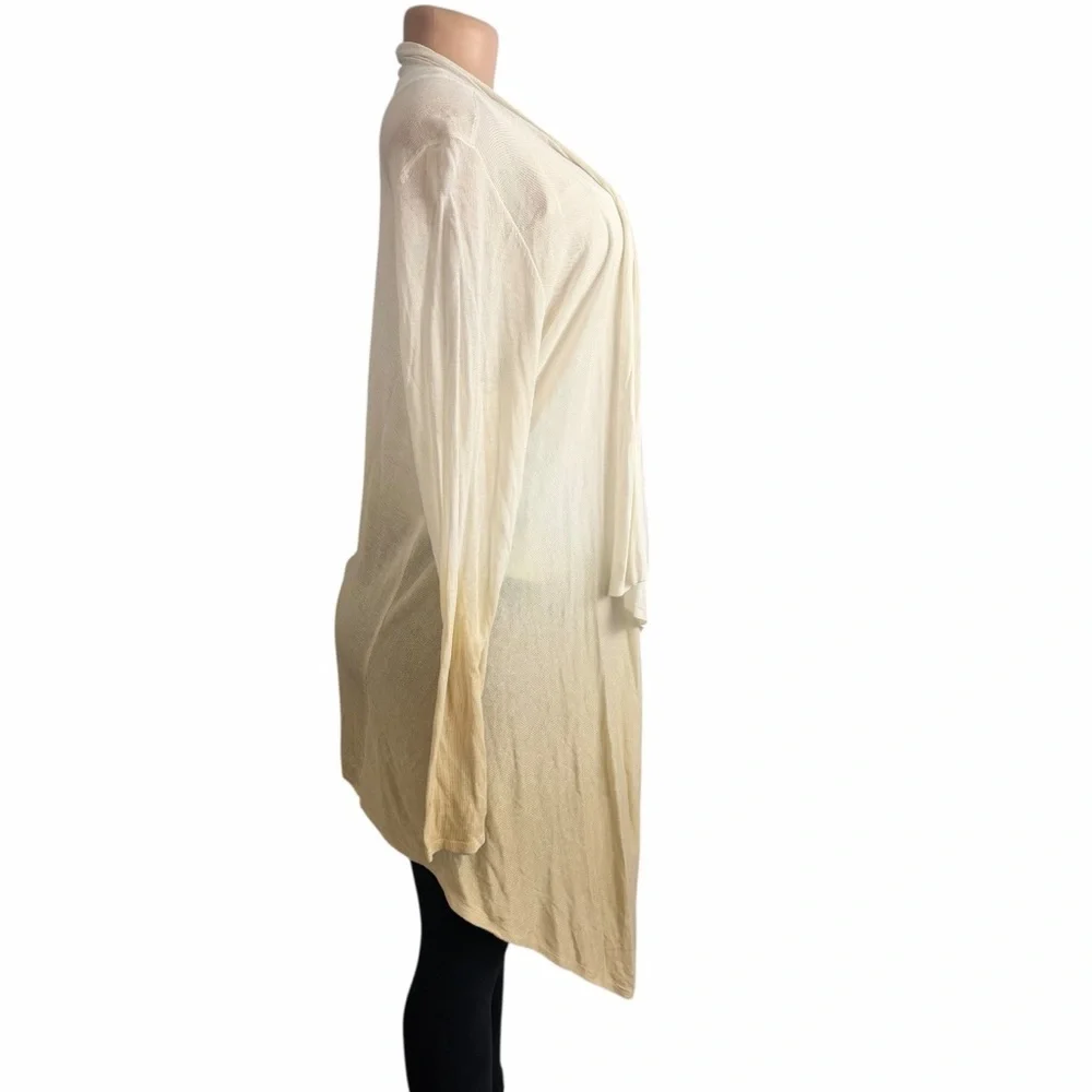 Michael Michael Kors Elegant Cream and Caramel Ombré Asymmetrical Cardigan